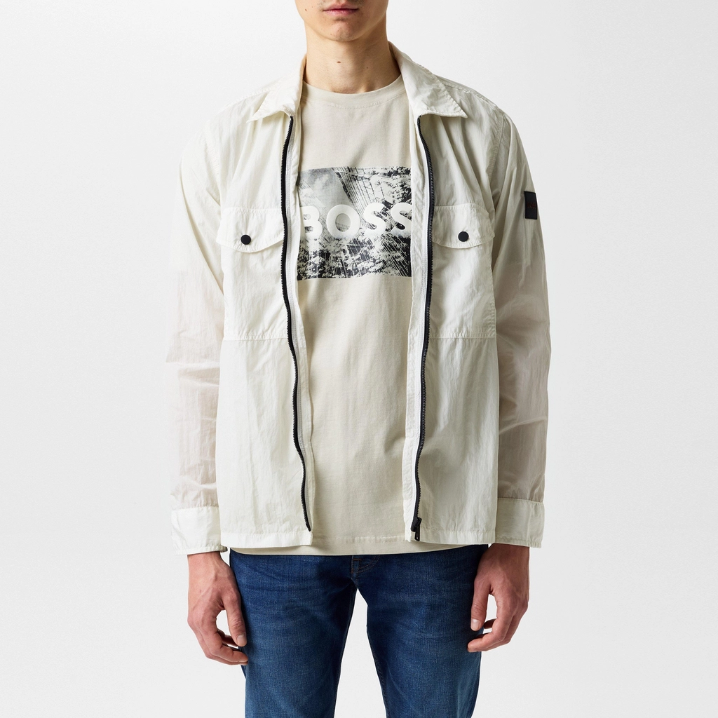 Hugo Boss Zip Shacket - Open White 131